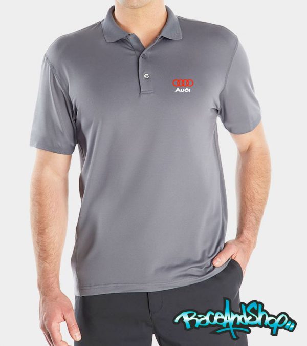 Playera tipo polo gris Audi Logo