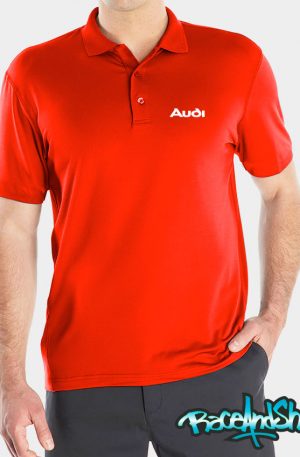 Playera tipo polo roja Audi