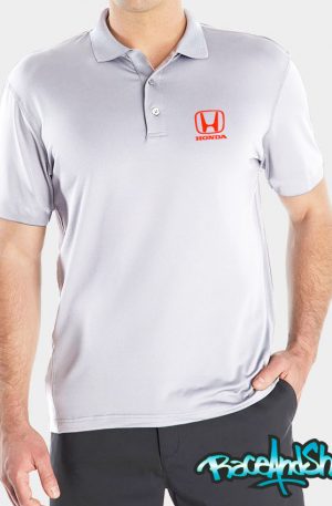Playera tipo polo blanca Honda Logo