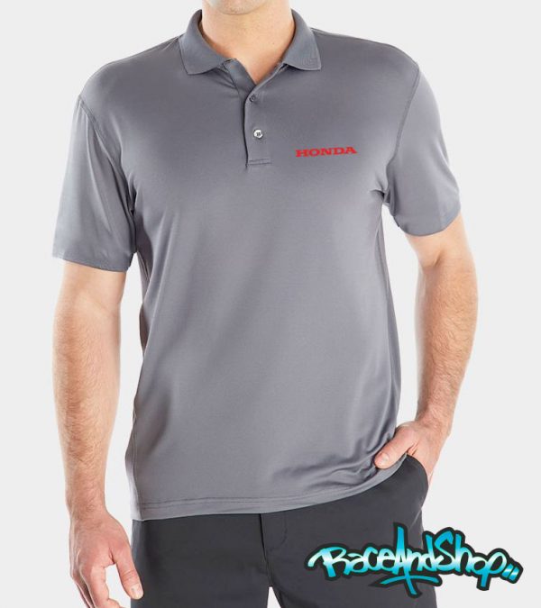 Playera tipo polo gris Honda