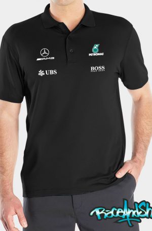 Playera tipo polo negra Mercedes-Benz Petronas