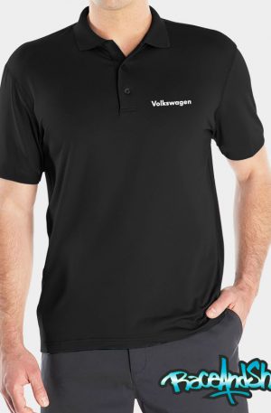 Playera tipo polo negra Volkswagen