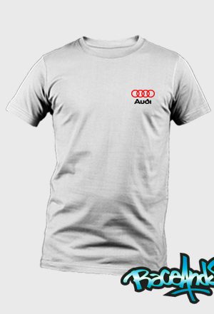 Playera cuello redondo blanca Audi Logo