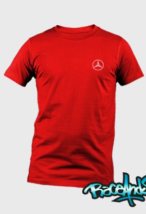 Playera cuello redondo roja Mercedes Benz Logo