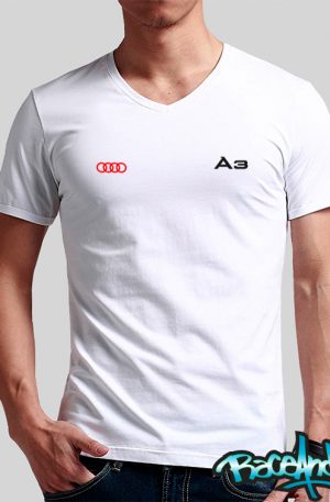 Playera cuello v blanca Audi Aros A3