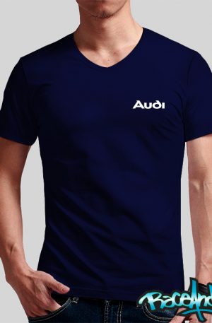 Playera cuello v azul marino Audi