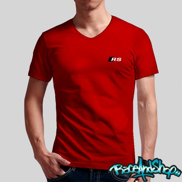 Playera cuello v roja Audi RS