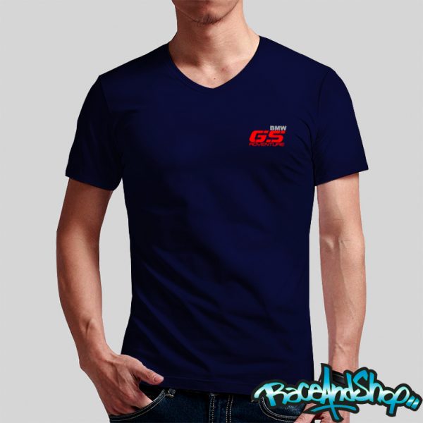 Playera cuello v azul marino BMW Gs