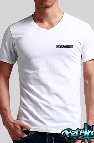 Playera cuello v blacna BMW M5