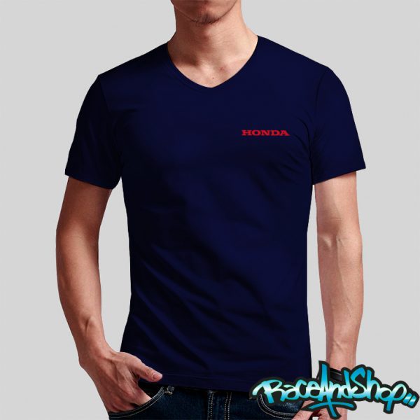 Playera cuello v azul marino Honda