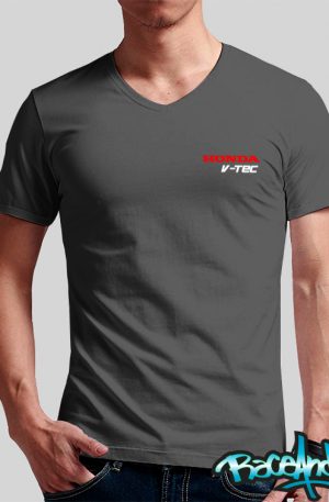 Playera cuello v gris Honda V-Tec