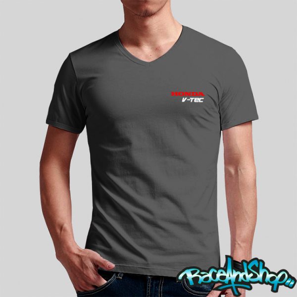 Playera cuello v gris Honda V-Tec