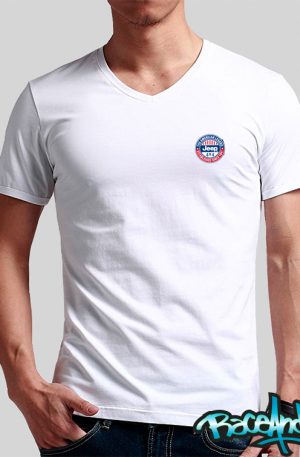 Playera cuello v blanca Jeep Logo