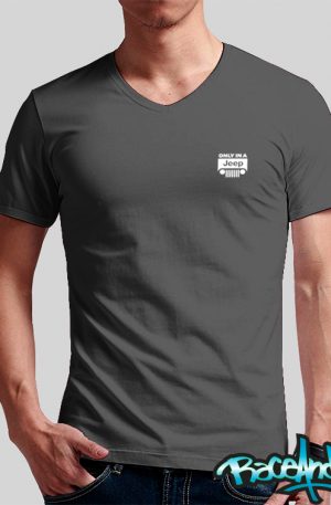 Playera cuello v gris Jeep Machine