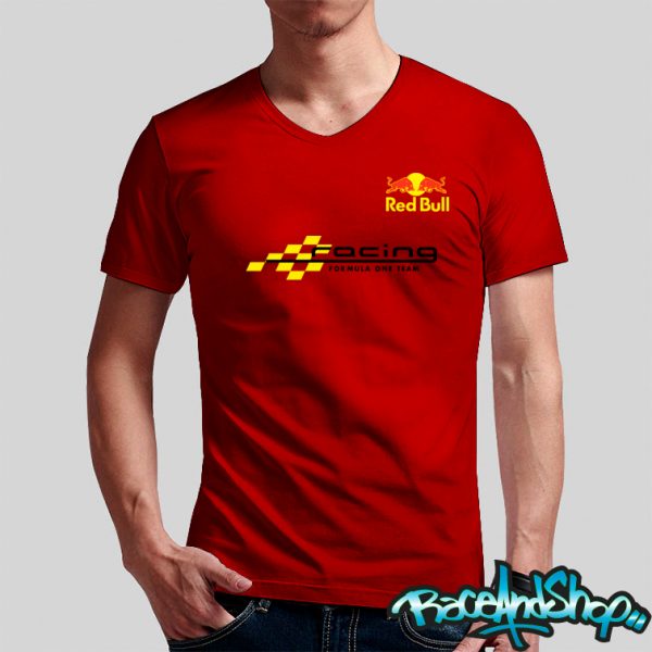 Playera cuello v roja Red Bull Formula