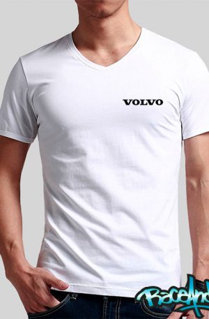 Playera cuello v blanca Volvo