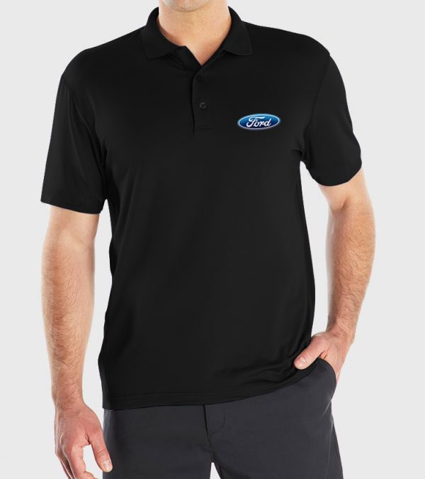 Playera tipo polo negra Ford Logo