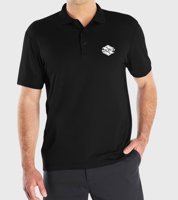 Playera tipo polo negra Suzuki Eagle