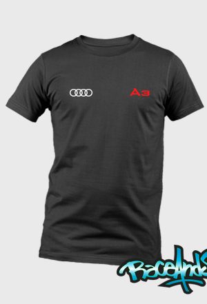 Playera cuello redondo negra Audi Aros A3