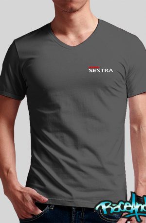 Playera cuello v gris Nissan Sentra