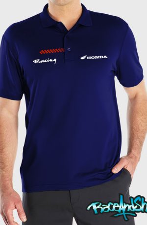 Playera tipo polo azul marino Honda Racing