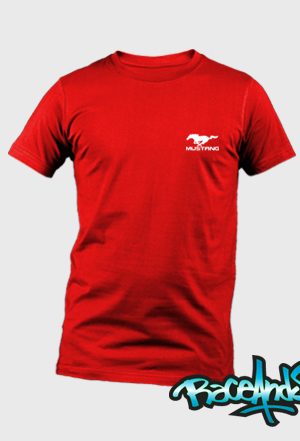 Playera cuello redondo roja Mustang