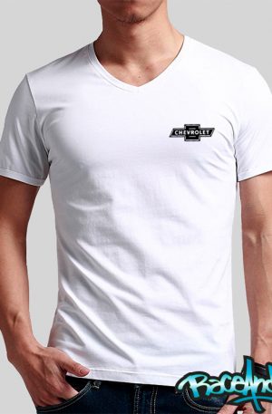 Playera cuello v blanca Chevrolet Mark