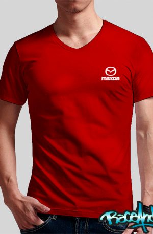 Playera cuello v roja Mazda 2