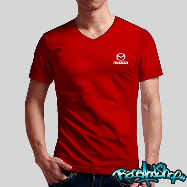 Playera cuello v roja Mazda 2