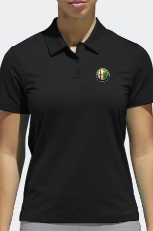 Playera tipo polo negra Alfa Romeo 1982