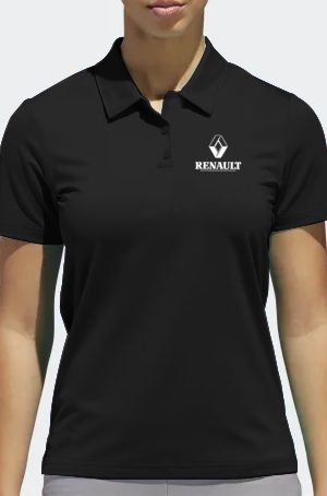 Playera tipo polo negra Renault Logo