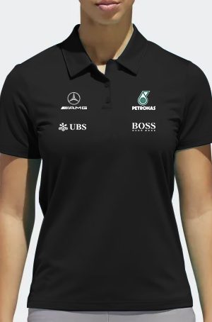 Playera tipo polo negra Petronas Escuderia