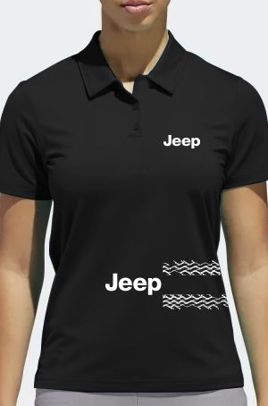 Playera tipo polo negra Jeep Wheels