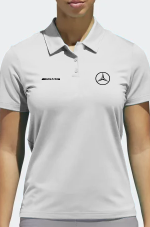 Playera tipo polo blanca Mercedes Benz AMG