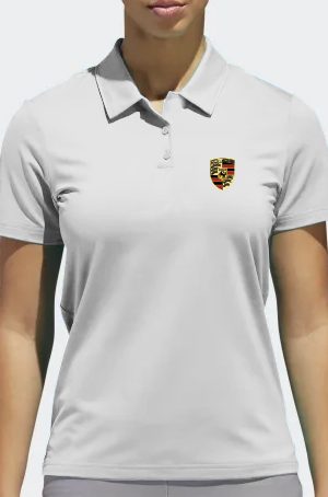 Playera tipo polo blanca Porsche Logo